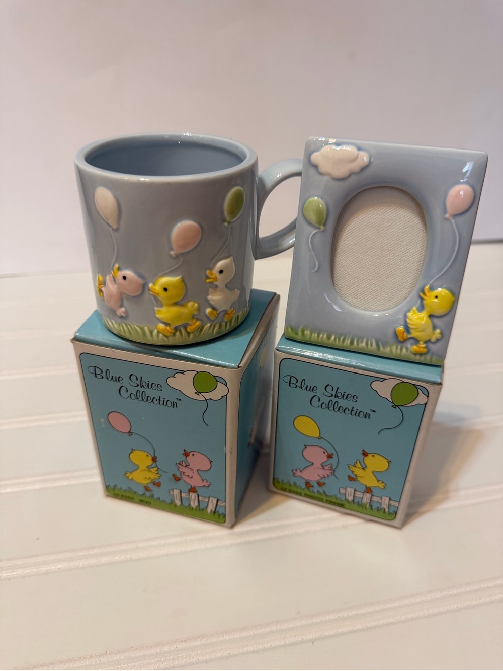 Blue Skies Collection Light Blue Ceramic Mug & Photo Frame Set - Duck Theme